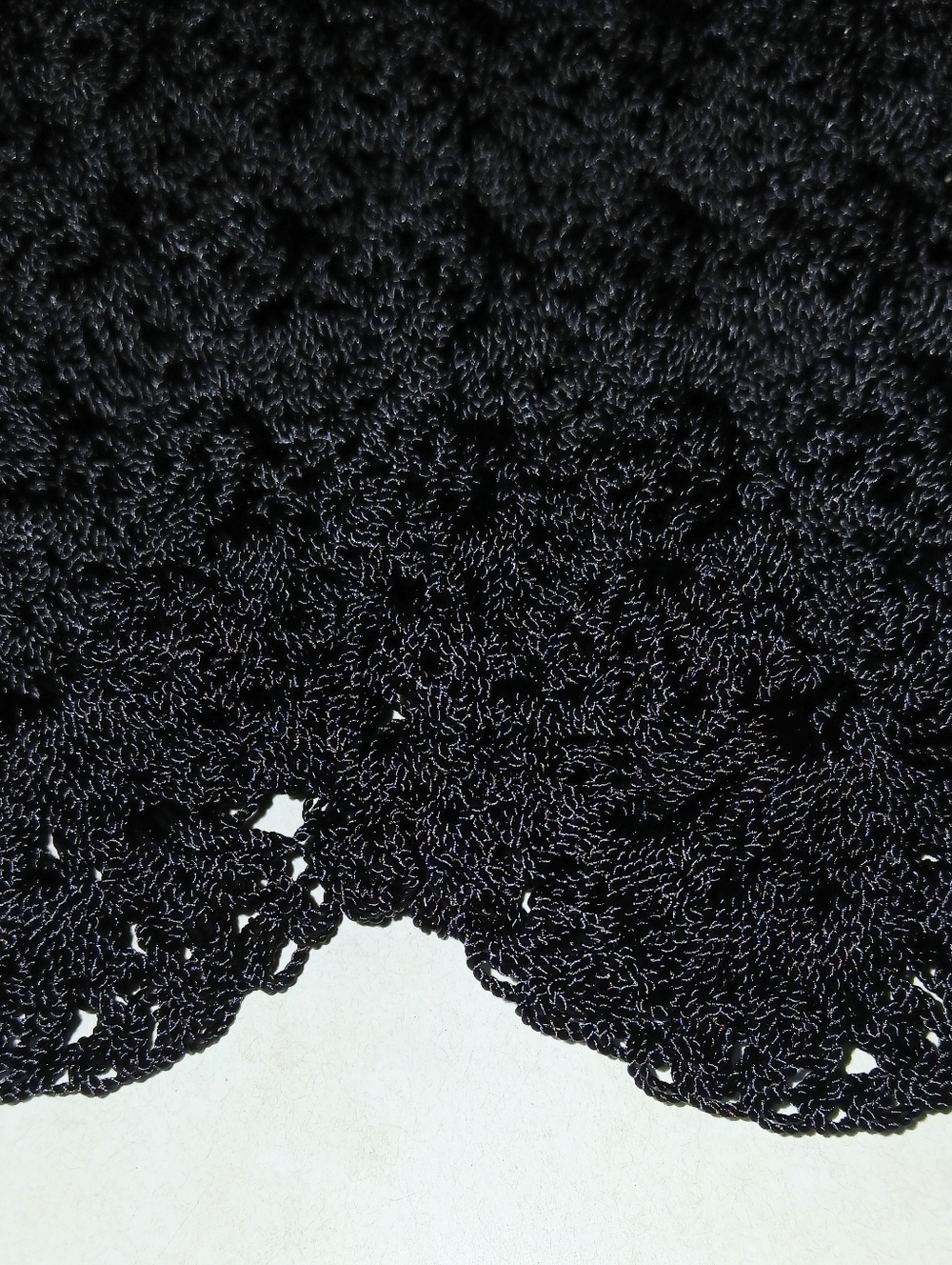 Womens Black Heavy Crotcheted Vneck Top Size Small - Picture 6 of 9